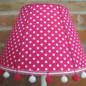 Pink polka dot lampshade