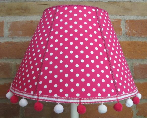 Pink polka dot lampshade