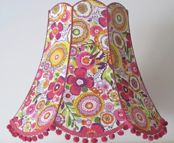 Large pink flower lampshade