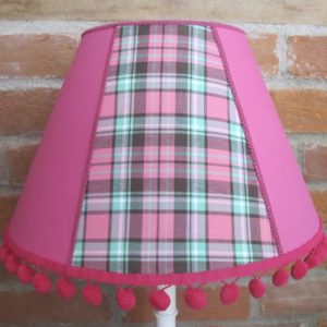 Pink check lampshade