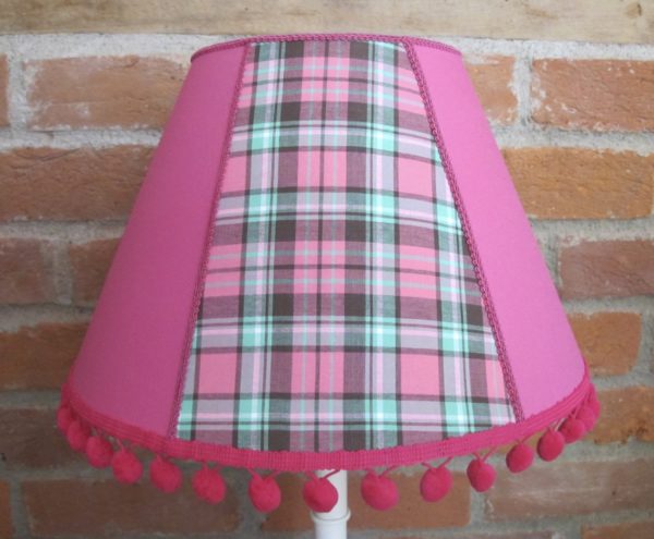 Pink check lampshade